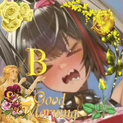Morning Greeting Card Girl with Yellow Roses