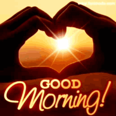 Morning Greeting Card with Heart Hands