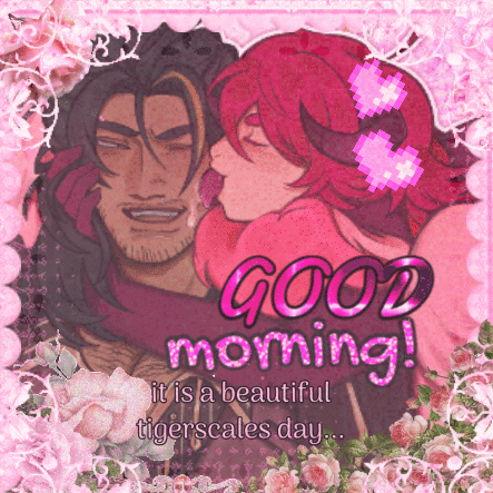 Morning Greeting Card With Kissing Couple GIF