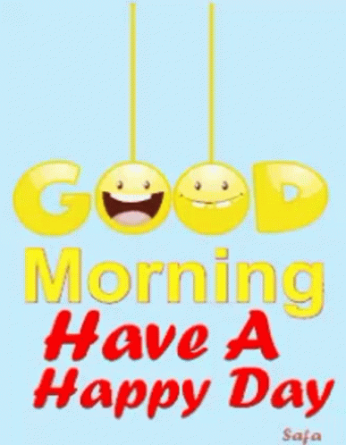 Morning Have a Happy Day Poster Smiley Faces
