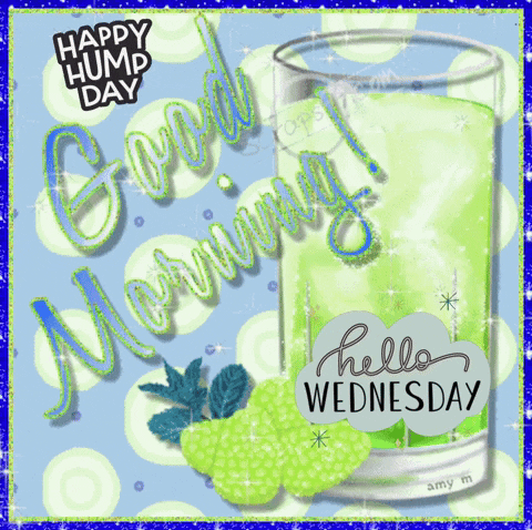 Morning Wednesday Glass Of Green Juice GIF