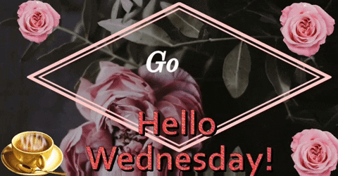 Morning Wednesday Pink Flowers With Coffee GIF
