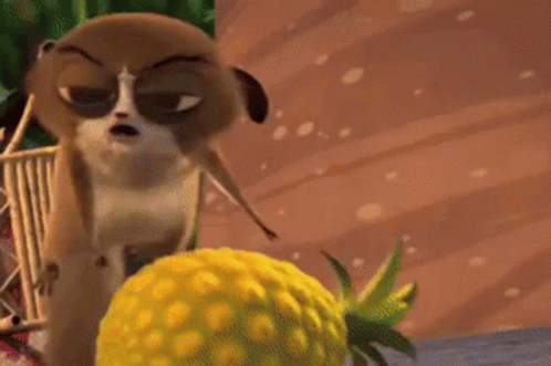 Mort Fights The Pineapple GIF