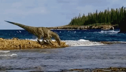 Mosasaurus Attack Walking Dinasaurs GIF