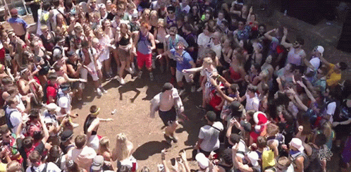 Summer Concert People Dancing In Mosh Pit GIF