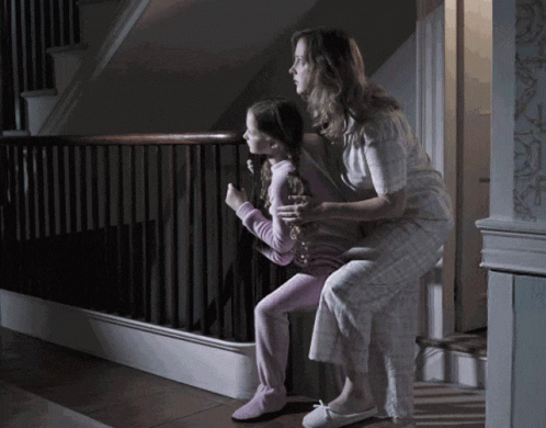 Mother And Child In A Haunted House GIF