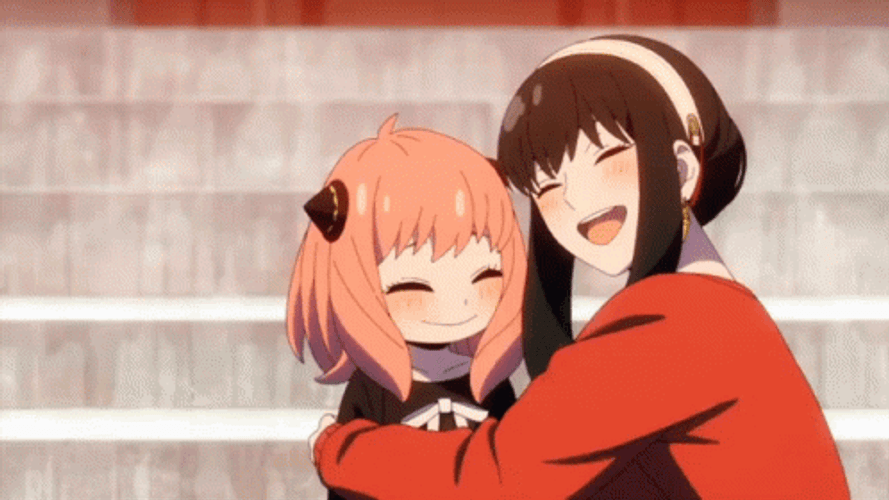 Mother And Daughter Anya And Yor Hugging GIF