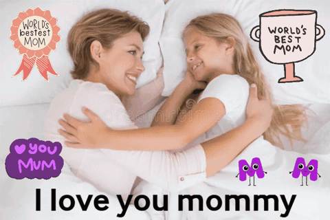Mother And Daughter Hugging I Love You Mommy GIF