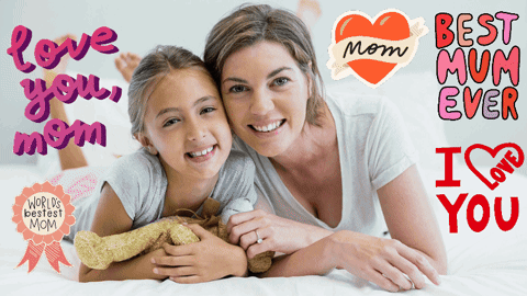 Mother And Daughter Love You Mom GIF