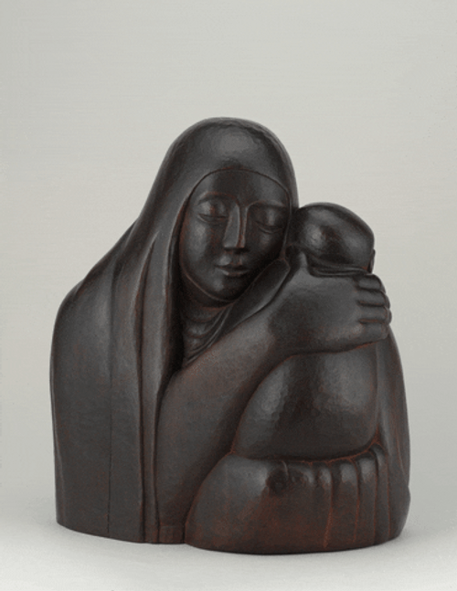 Mother Holding Her Child Sculpture GIF