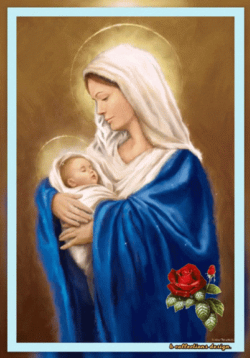 Mother Of God With Baby Jesus Digital Art GIF