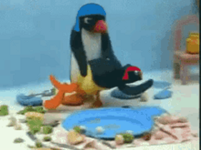 Mother Penguin Spanking Pingu GIF 