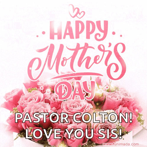 Mother's Day Card Pink Roses Happy Love