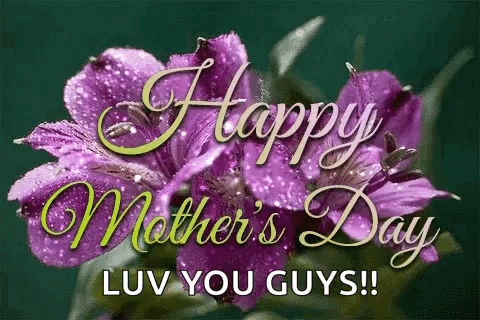 Mother's Day Card Purple Flowers Happy Luv You