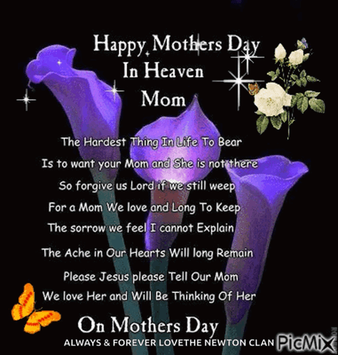 Mother's Day Card Purple Flowers