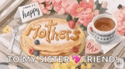 Mother's Day Card Teddy Bear With Rose GIF