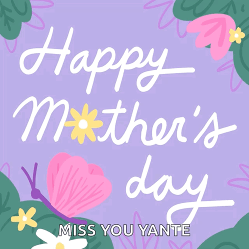 Mother's Day Card With Butterfly and Flowers