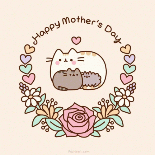 Mother's Day Card With Cat And Kitten GIF