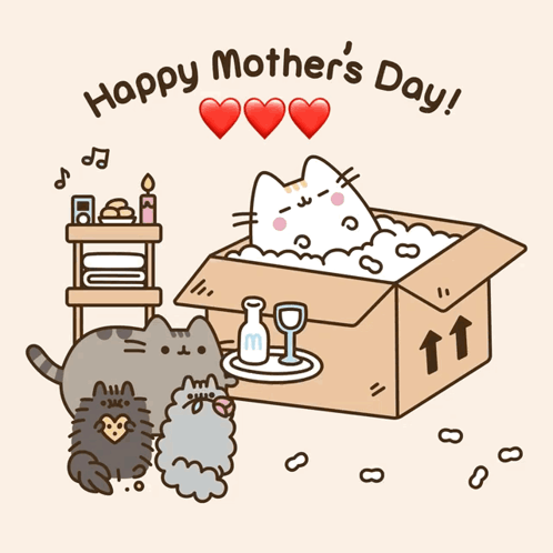 Mother's Day Card With Cat in Box