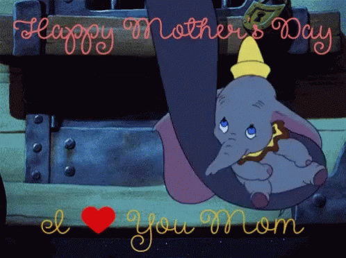 Mother's Day Card With Dumbo And Heart GIF