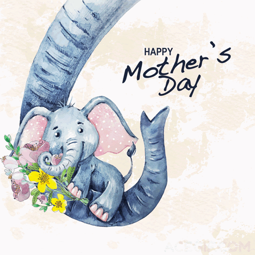 Mother's Day Card With Elephant GIF