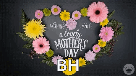 Mother's Day Card With Heart-Shaped Flowers GIF