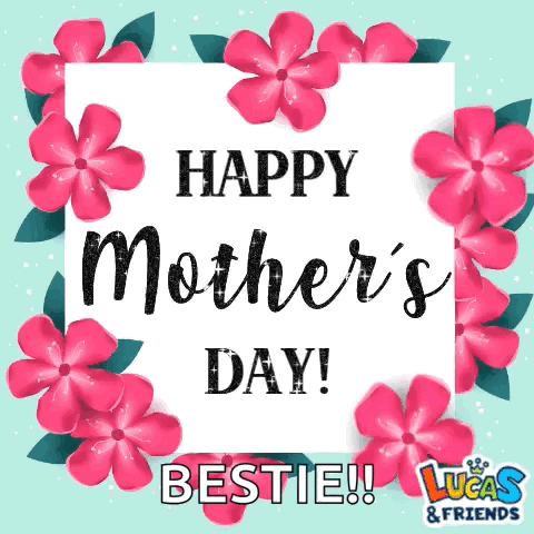 Mother's Day Card With Pink Flowers GIF