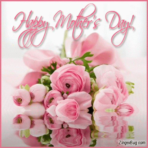 Mother's Day Card with Pink Roses