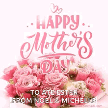 Mother's Day Card With Pink Roses GIF