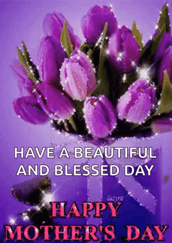 Mother's Day Card With Purple Flowers
