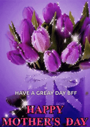 Mother's Day Card With Purple Flowers