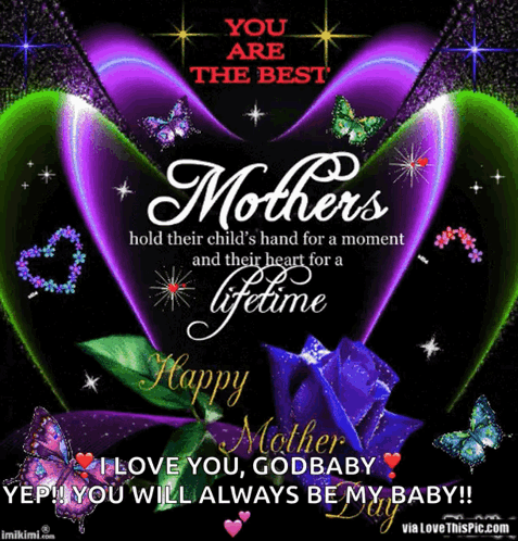 Mother's Day Card With Purple Heart