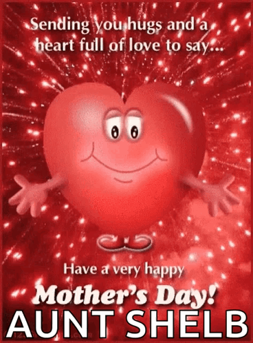 Mother's Day Card With Red Heart GIF