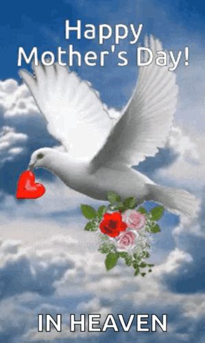 Mother's Day Card With White Dove Holding Heart