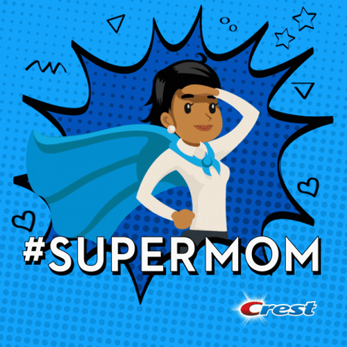 Mother's Day Celebration Super Mom Illustration GIF