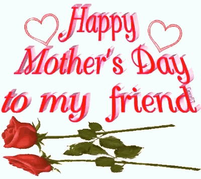 Mother's Day Friend With Two Red Roses GIF