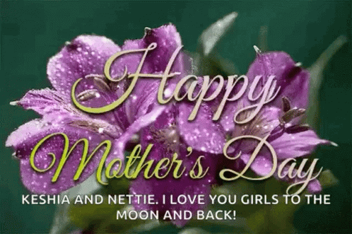 Mother's Day Greeting Card Purple Flowers GIF
