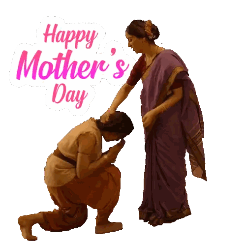 Mother's Day Greeting Card with Kneeling Man