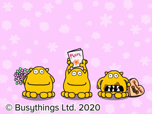 Mother's Day Greeting Card With Monsters GIF