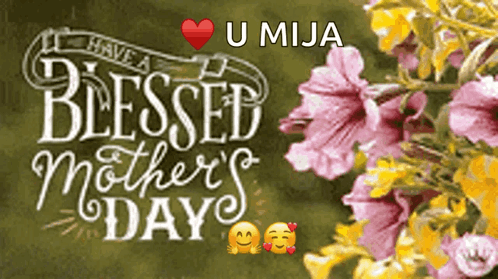 Mother's Day Greeting Card With Pink and Yellow Flowers