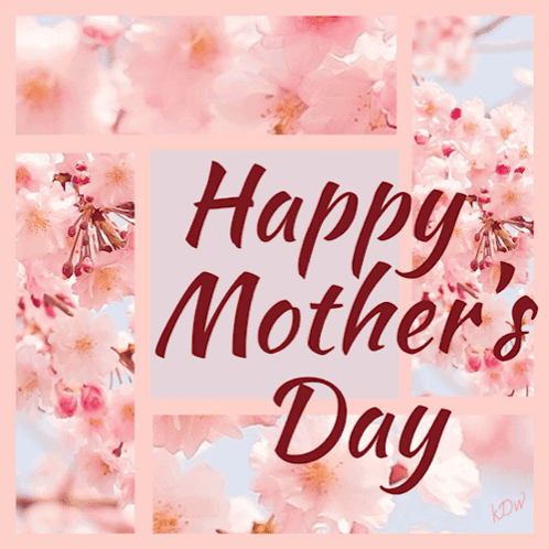 Mother's Day Greeting Card with Pink Flowers