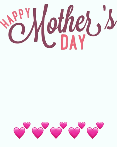 Mother's Day Greeting Card with Pink Flowers and Hearts