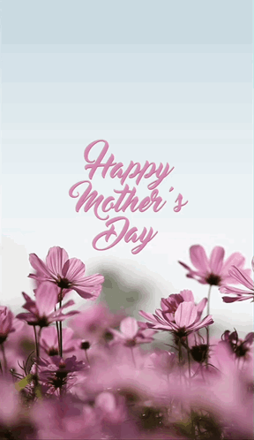 Mother's Day Greeting Card with Pink Flowers