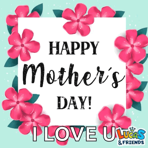 Mother's Day Greeting Card With Pink Flowers GIF
