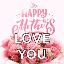 Mother's Day Greeting Card With Pink Roses GIF