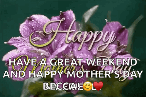 Mother's Day Greeting Card With Purple Flowers