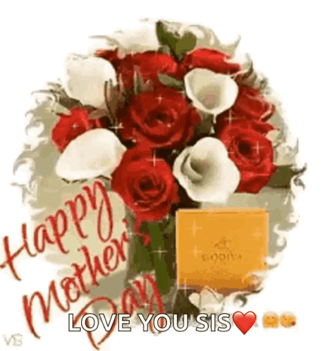 Mother's Day Greeting Card With Roses and Godiva Chocolate