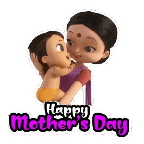 Mother's Day Greeting Card with Woman and Child