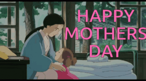 Mother's Day Greeting Card With Woman And Girl GIF