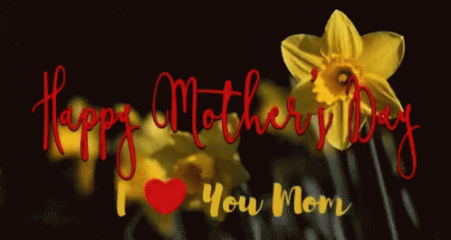Mother's Day Greeting Card With Yellow Flower GIF